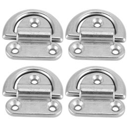 316 Stainless Steel Boat Folding Pad Eye Lashing D Ring Tie Down Cleat (4 Pcs 8mm)